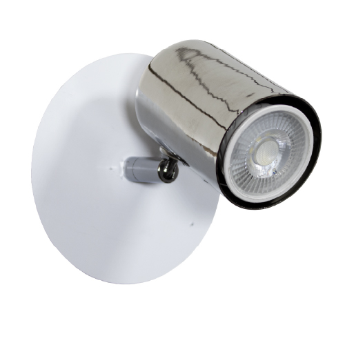 Aplique 1 luz GU10 con base de 12 cm de diámetro cromo